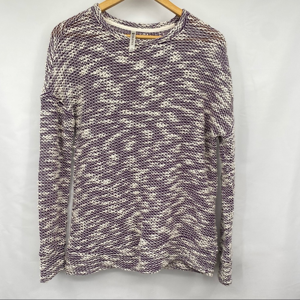 Fabletics Marled Purple White Crew Neck Sweater sz S